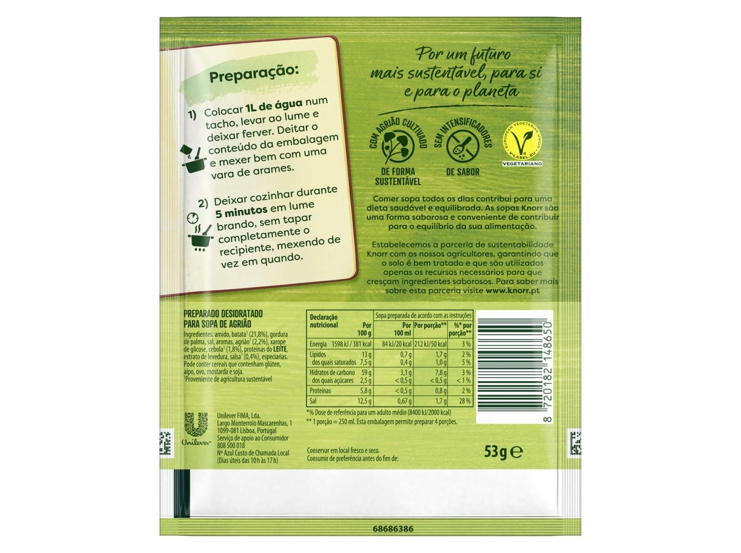 SOPA EM PÓ KNORR AGRIÃO 53G