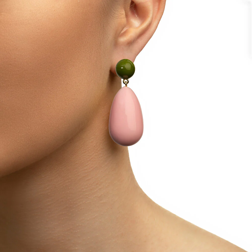 Eshvi  Drop øreringe - mint/rosa