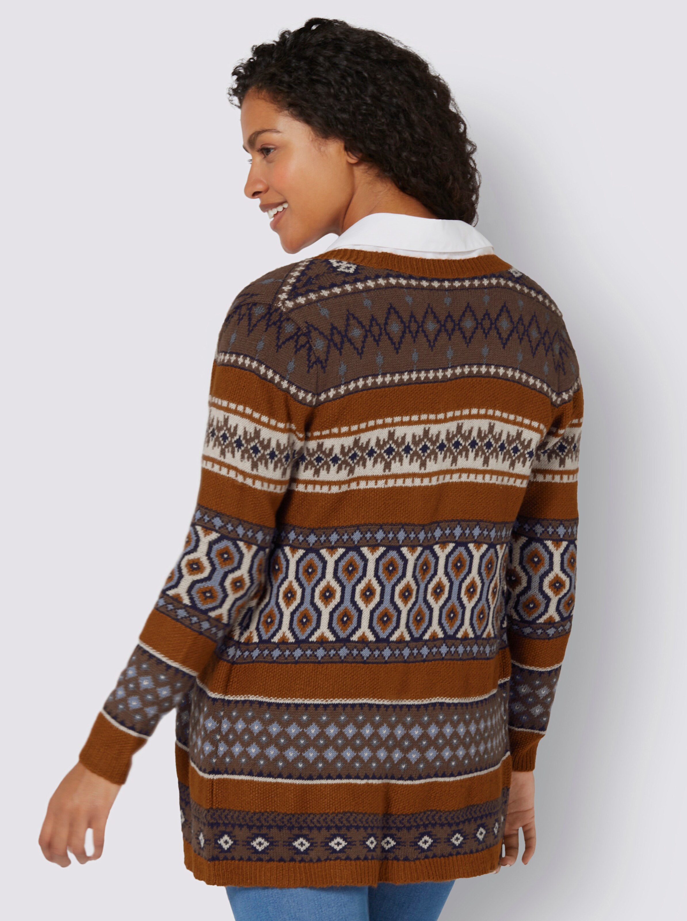 Jacquard-Strickjacke