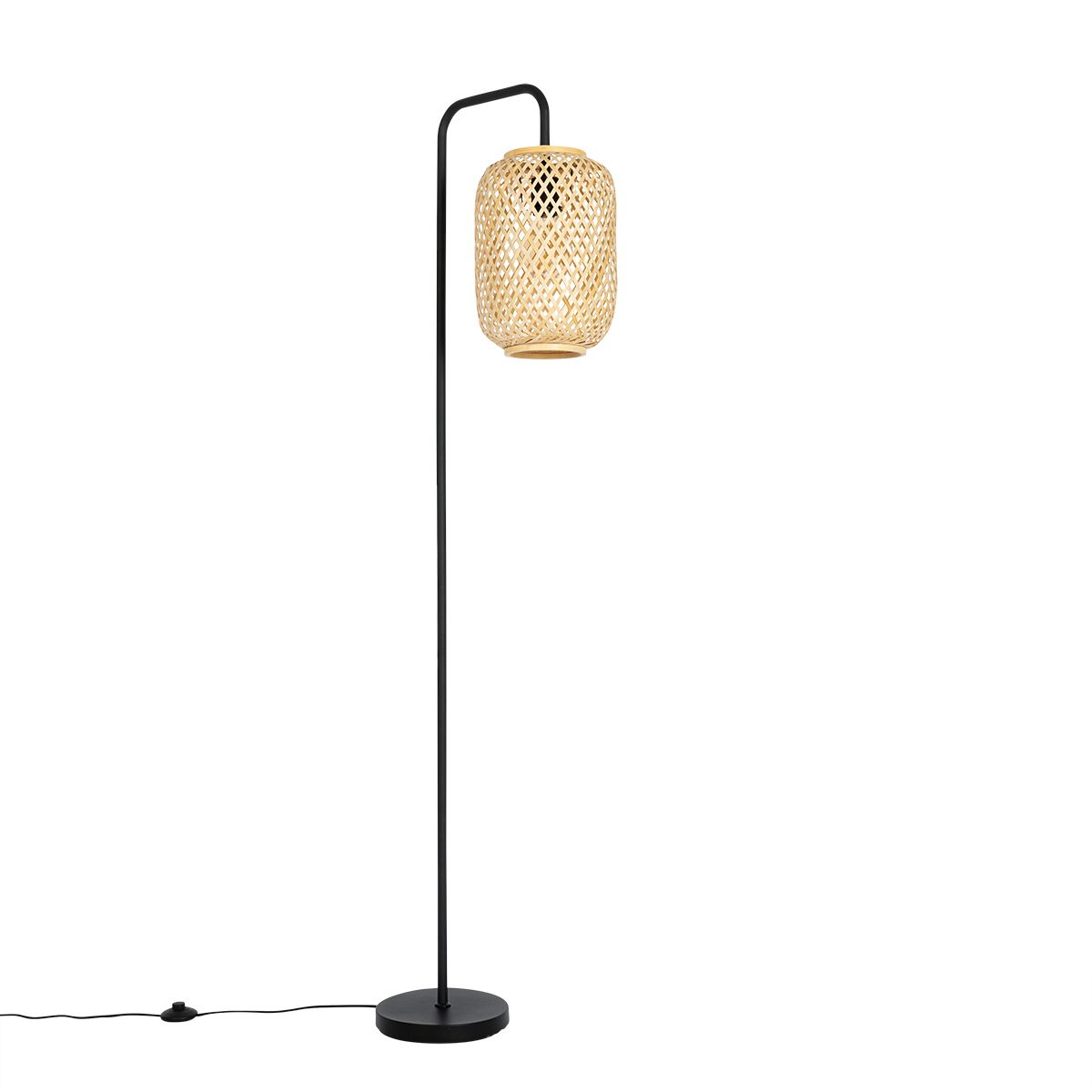 Smart vloerlamp bamboe incl. Wifi ST64 - Yvonne