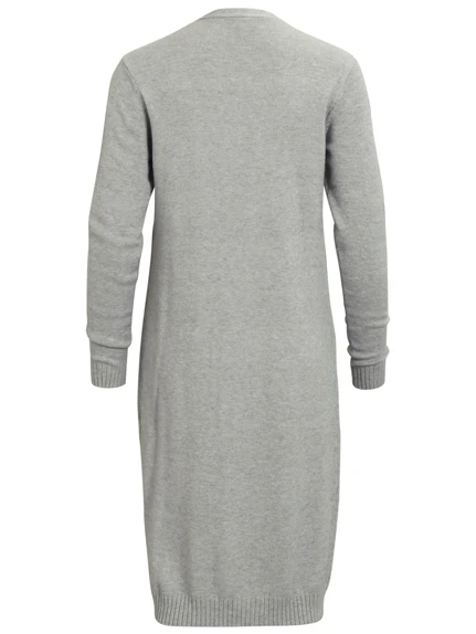 Vila  Viril lang strikket cardigan - Light Grey melange