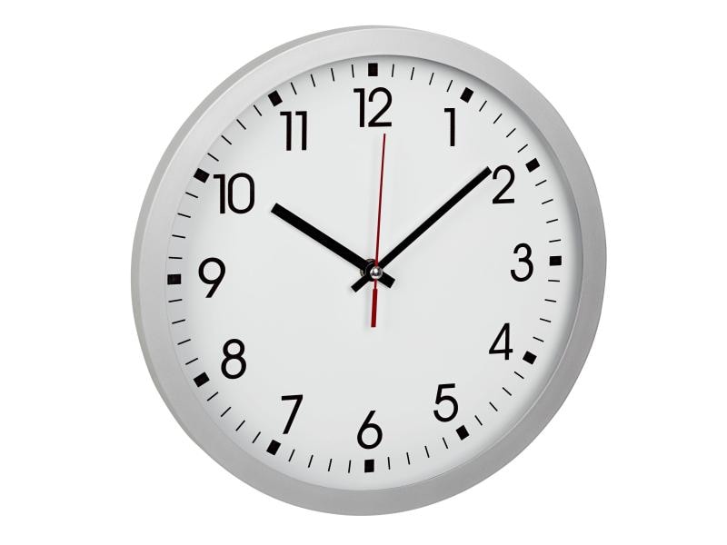 TFA Dostmann Wanduhr Ø 30 cm, Silber Analoge Wanduhr