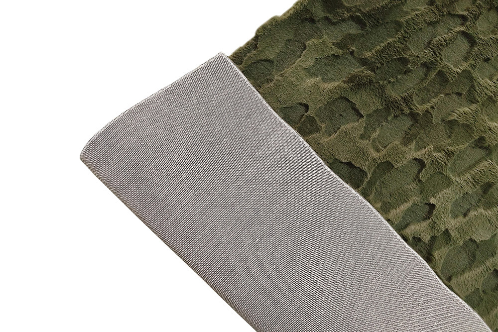 Hochflor Teppich DUNE 230x160cm dunkelgrün Indoor Hoch-Tief-Effekt Faux-Fur