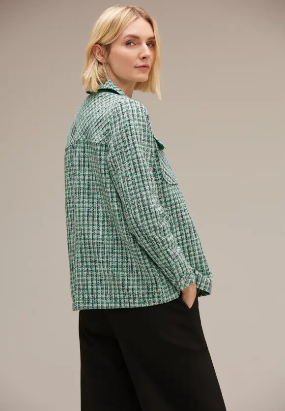 Bouclé Overshirt - lagoon green
