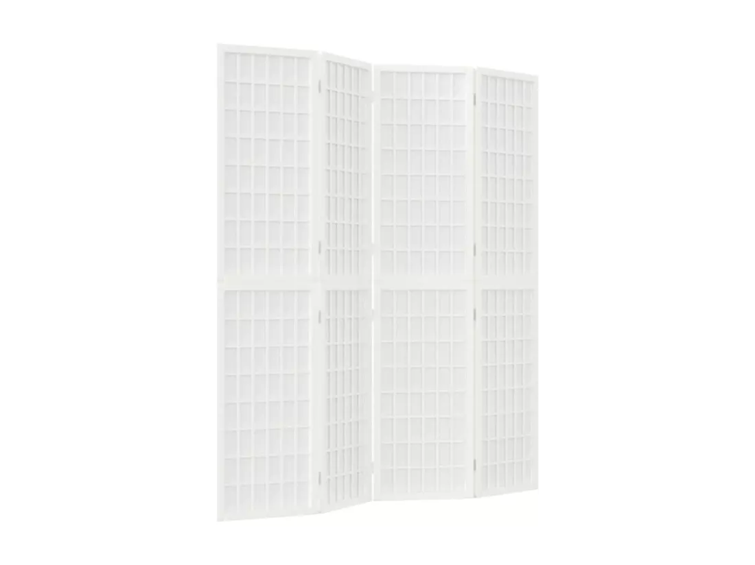 Cloison de séparation pliable 4 panneaux 160x170 cm Blanc