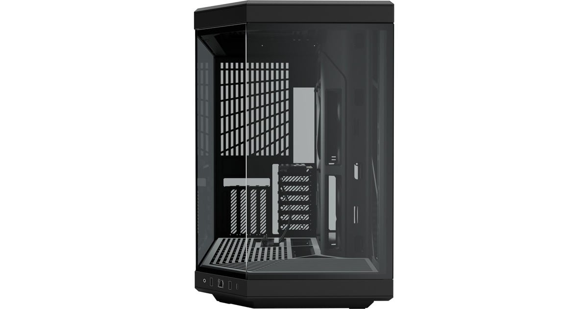 HYTEY70 midi tower behuizing  (Zwart | 2x USB-A | 1x USB-C | Tempered Glass)