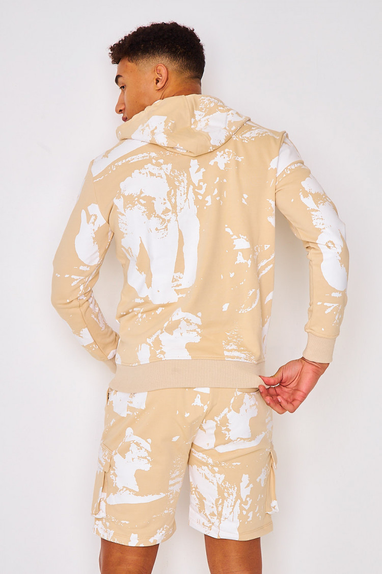Sweat à capuche beige tâché / Project X - 2120200