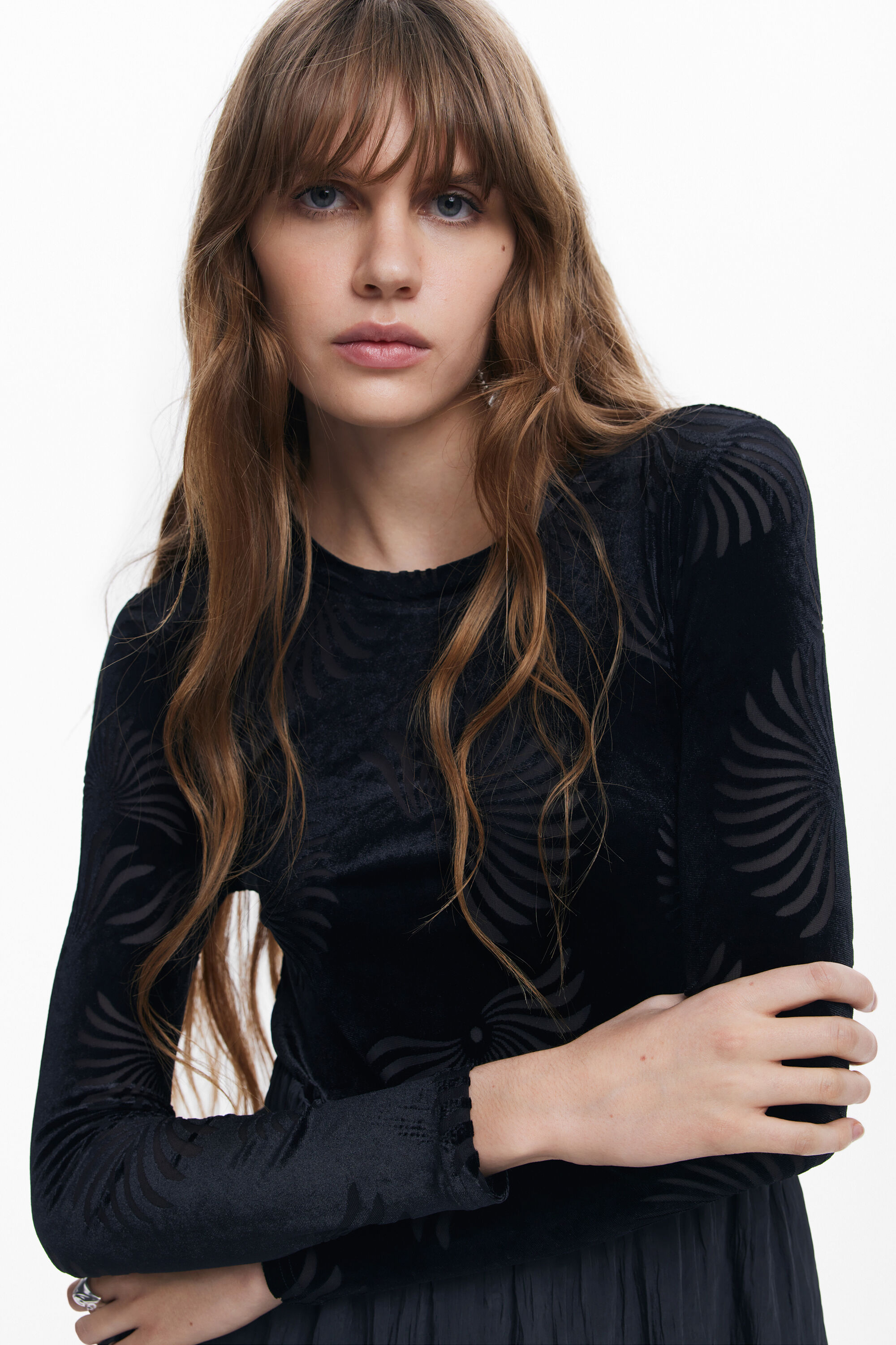 Vestido combinado estampado
