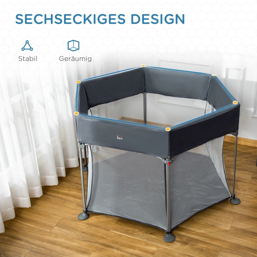 HOMCOM Laufgitter mit Tragetasche grau