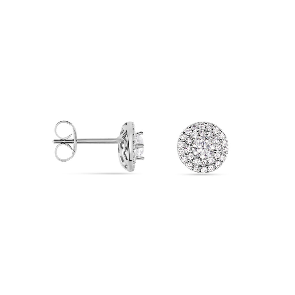Boucles D'oreilles Puces Hildegonde Argent Oxyde De Zirconium