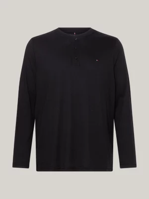 Camiseta Plus Henley de Manga Longa e Corte Slim