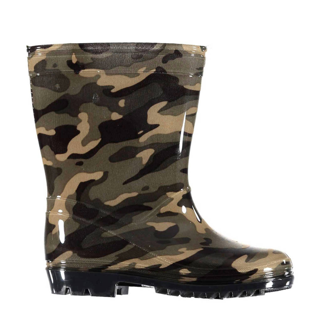 XQ regenlaarzen met camouflageprint groen