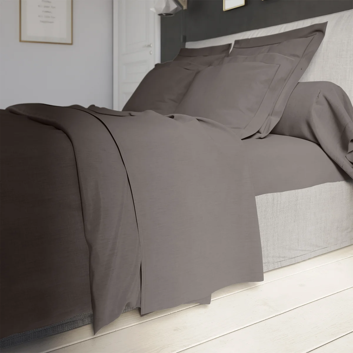 Taie de traversin Influence Percale Granit