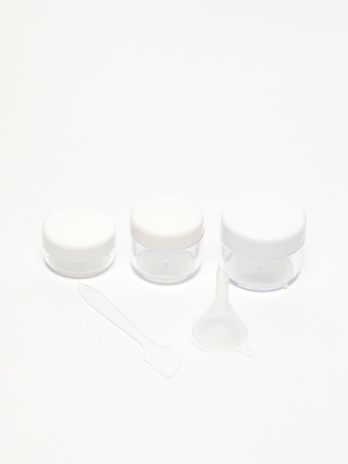 Conjunto de 7 recipientes de viagem reutilizáveis - Branco