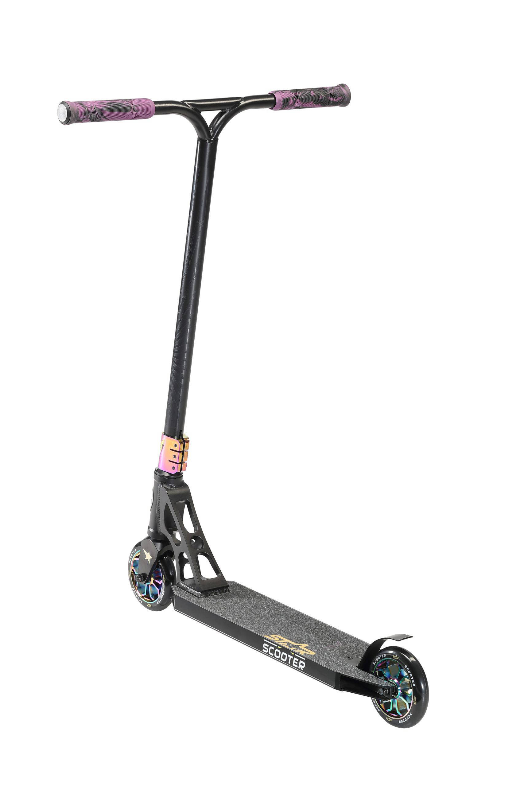 STAR SCOOTER Freestyle Jump alu stuntstep, 120mm Pro Trick Roller, zwart chroom