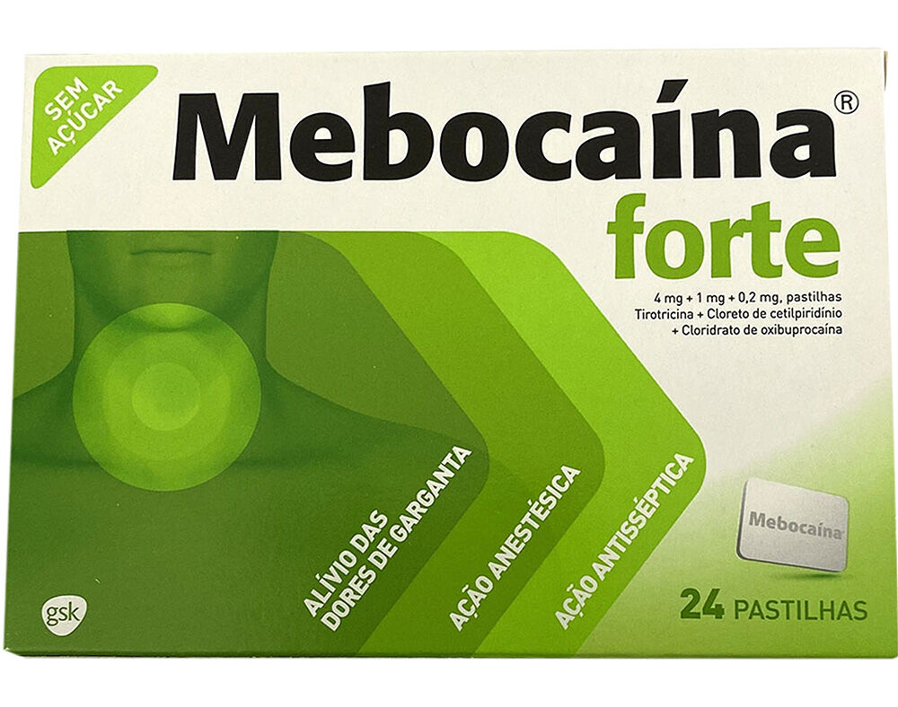 PASTILHAS MEBOCAINA FORTE 4MG   1MG   0.2MG 24UN
