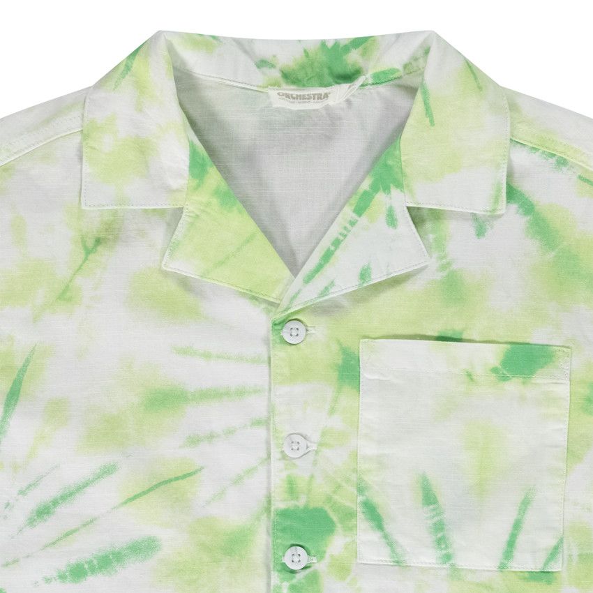 Chemise manches courtes effet tie and dye pour garçon - Blanc