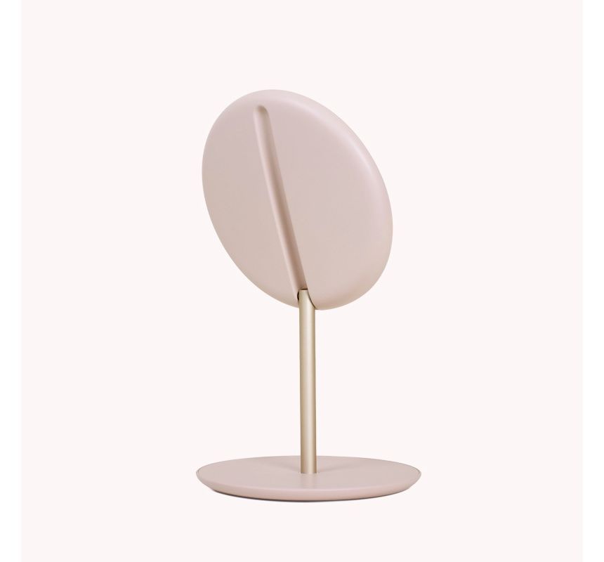 HOMTEC - Opvouwbare bureauspiegel met oplaadbare LED-ringlamp