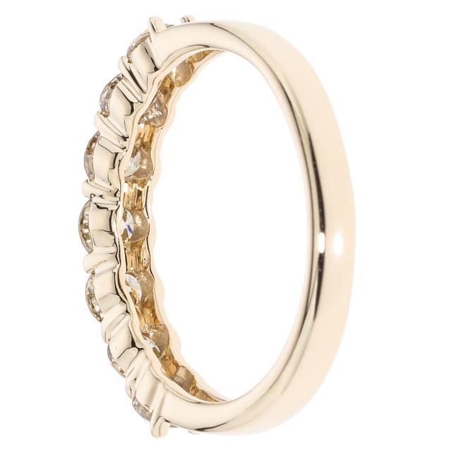 Rivière-Ring, Brillant, champagnerfarben, Gold 375