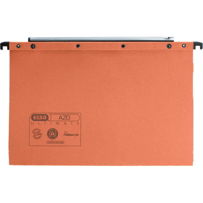 Dossier suspendu pour tiroirs kraft fond V normal orange - Format grande largeur (entraxe 39 cm)