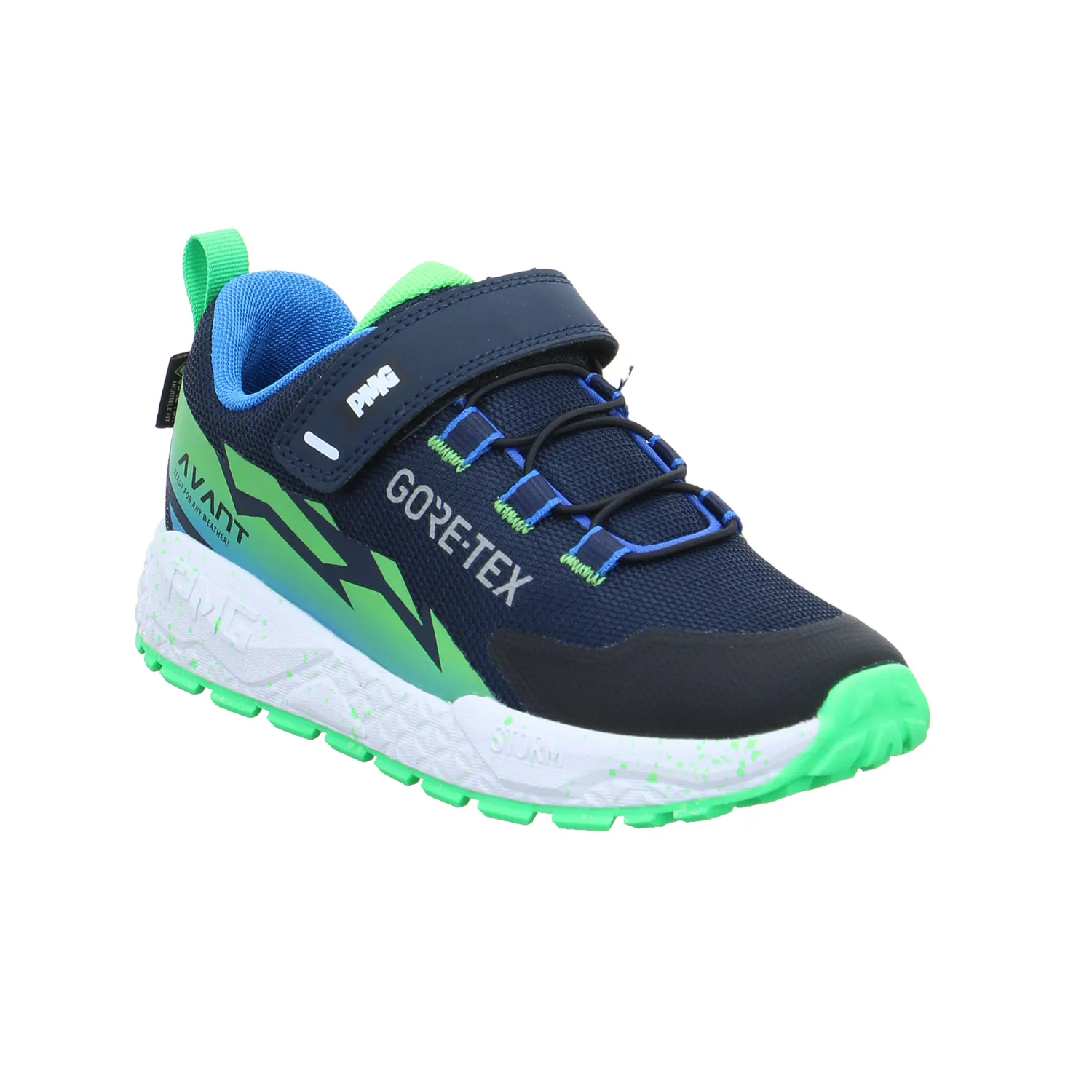 PRIMIGI Jungen-Halbschuh Klett Blau Leder  Sneaker