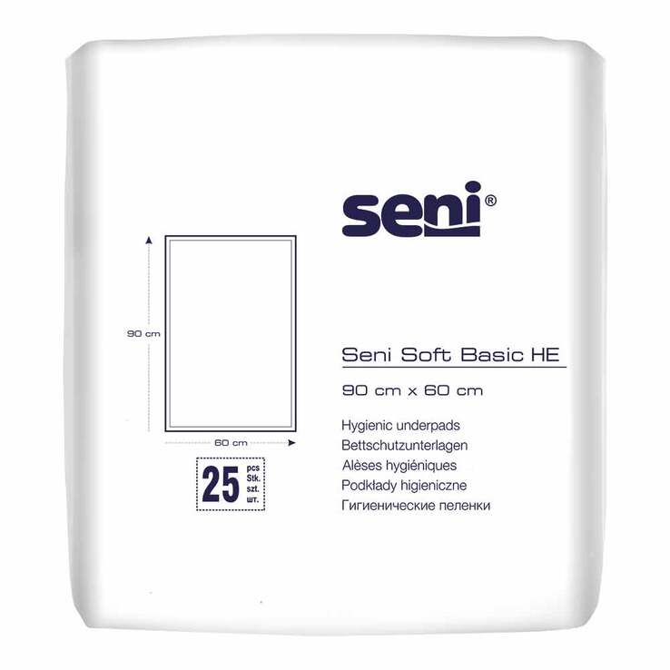 Seni Soft Basic HE Bettschutzunterlagen 60x90 cm, 25 St