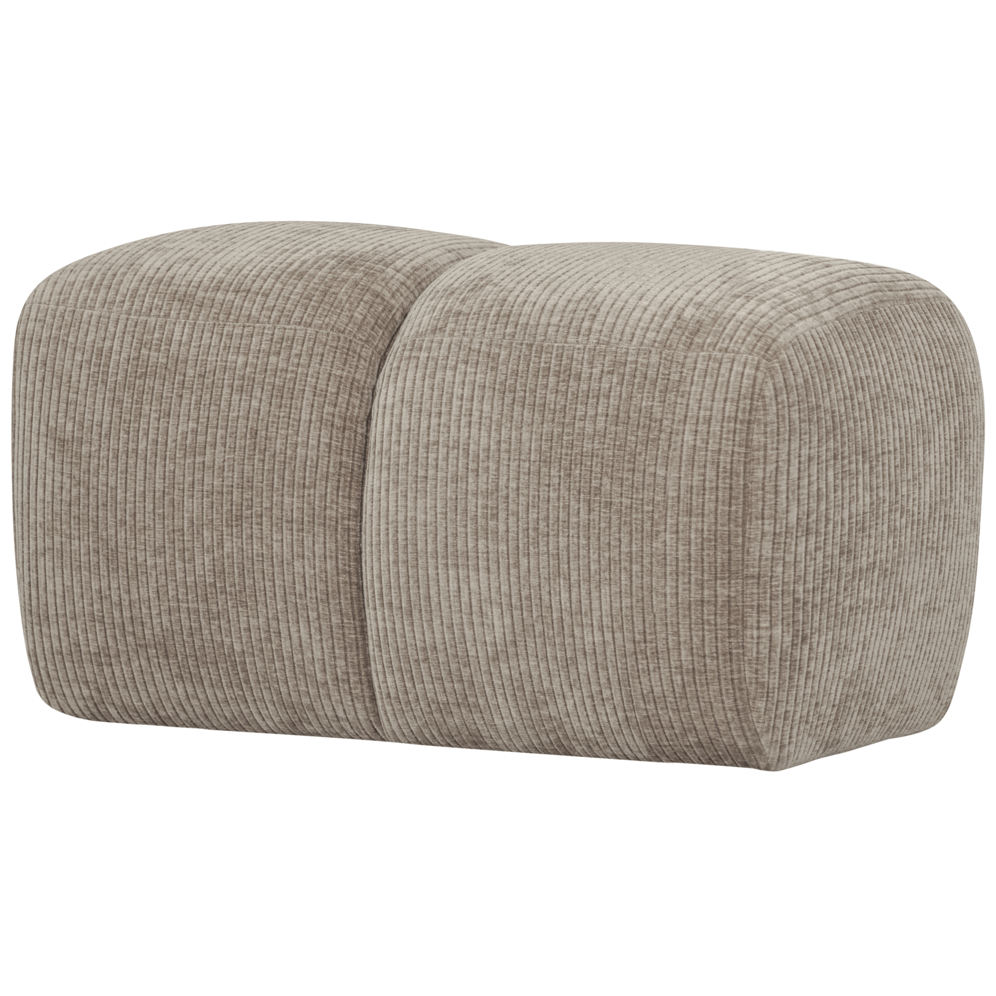 Poef Mojo Mojo Poef 45X84X64 cm - Geweven Ribstof - Donkerzand