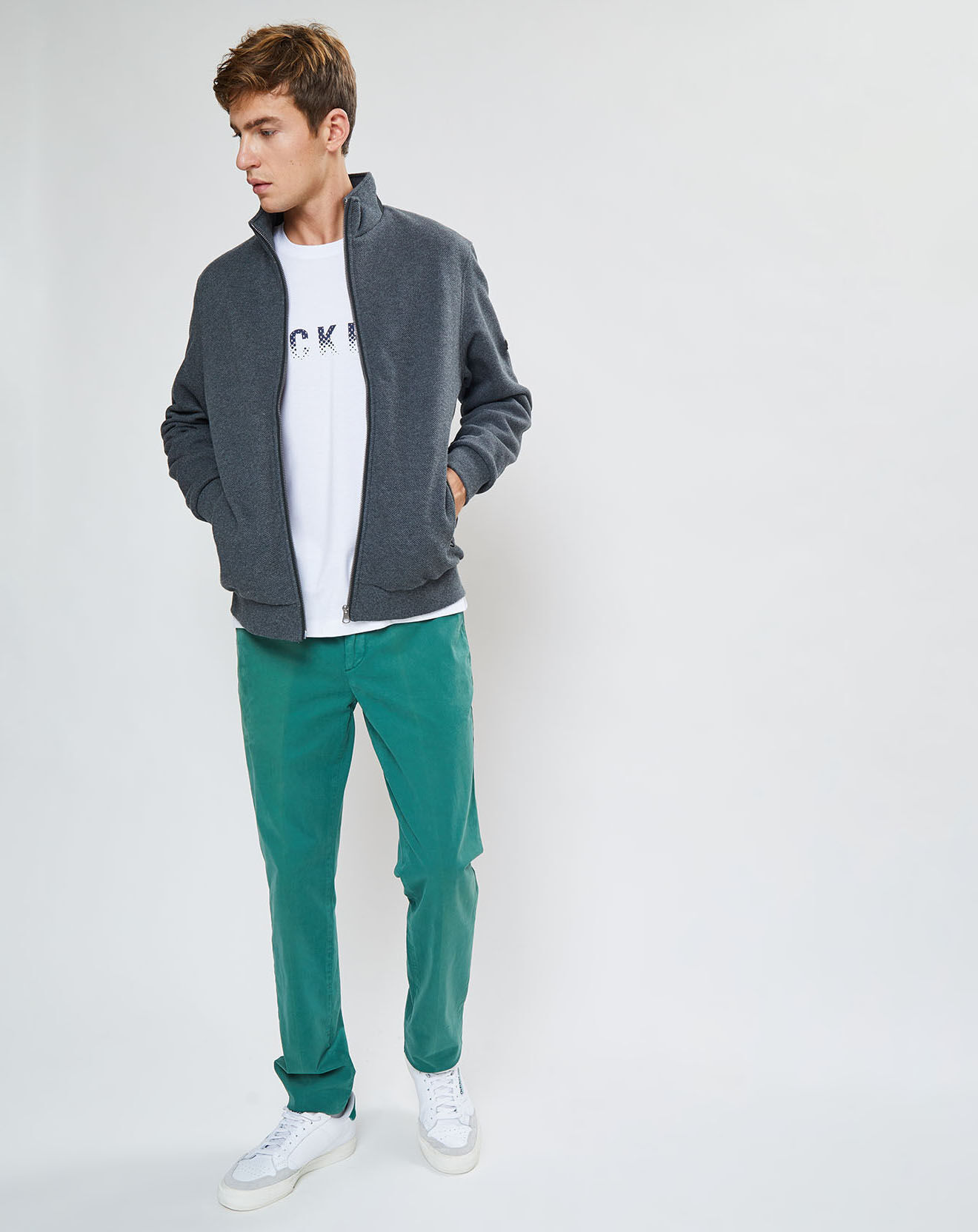 Hackett London Bombers en jersey Point gris