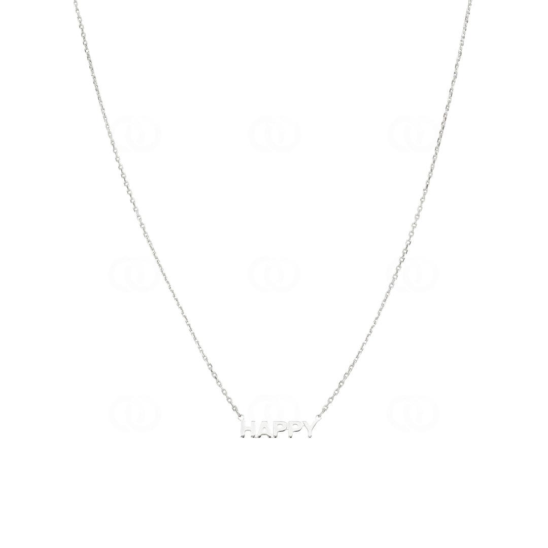 Collier 925 Silber rhodiniert Happy 42cm