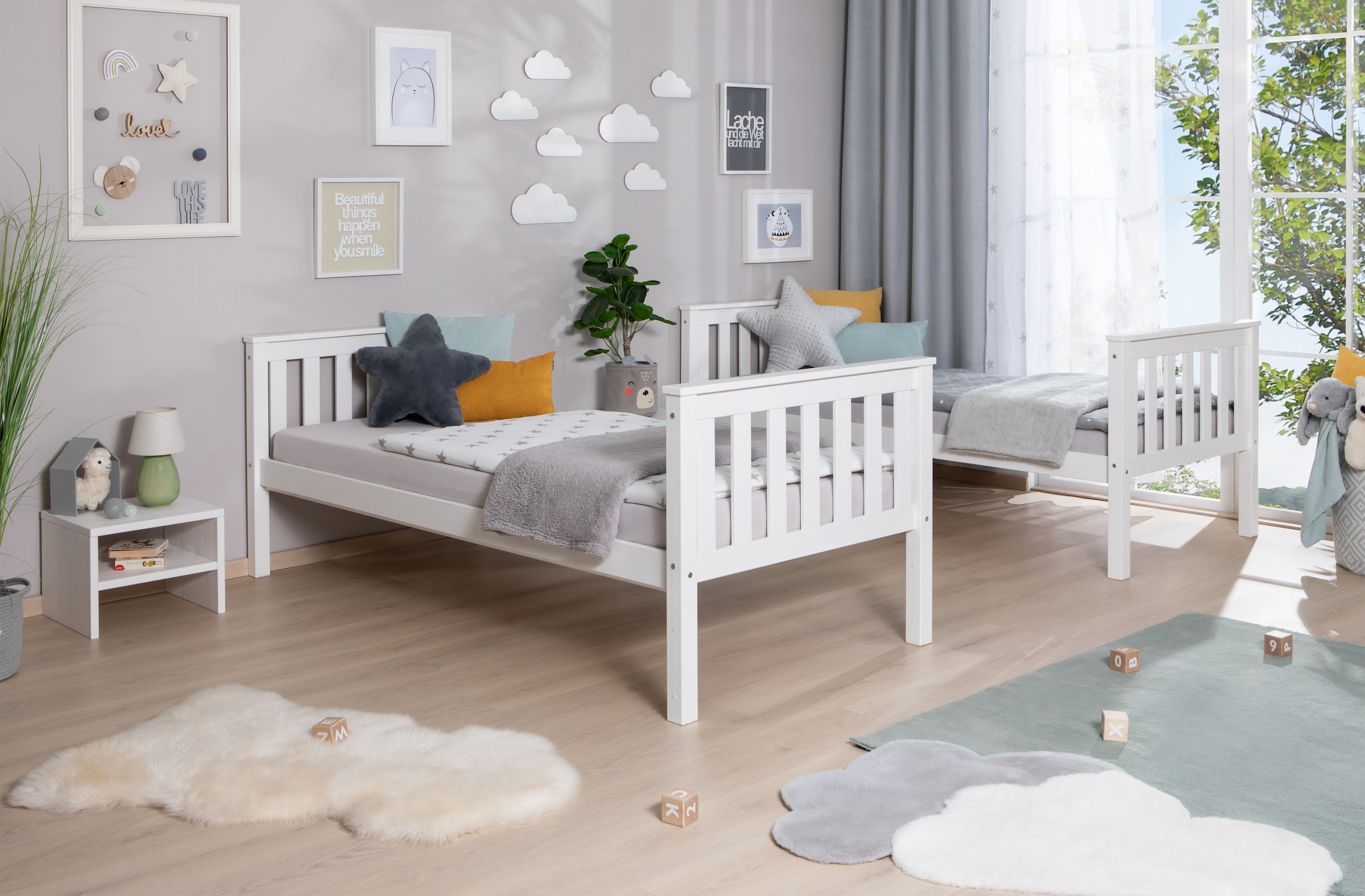 Ticaa Etagenbett »Sammy« mit Rollrost, Kiefer