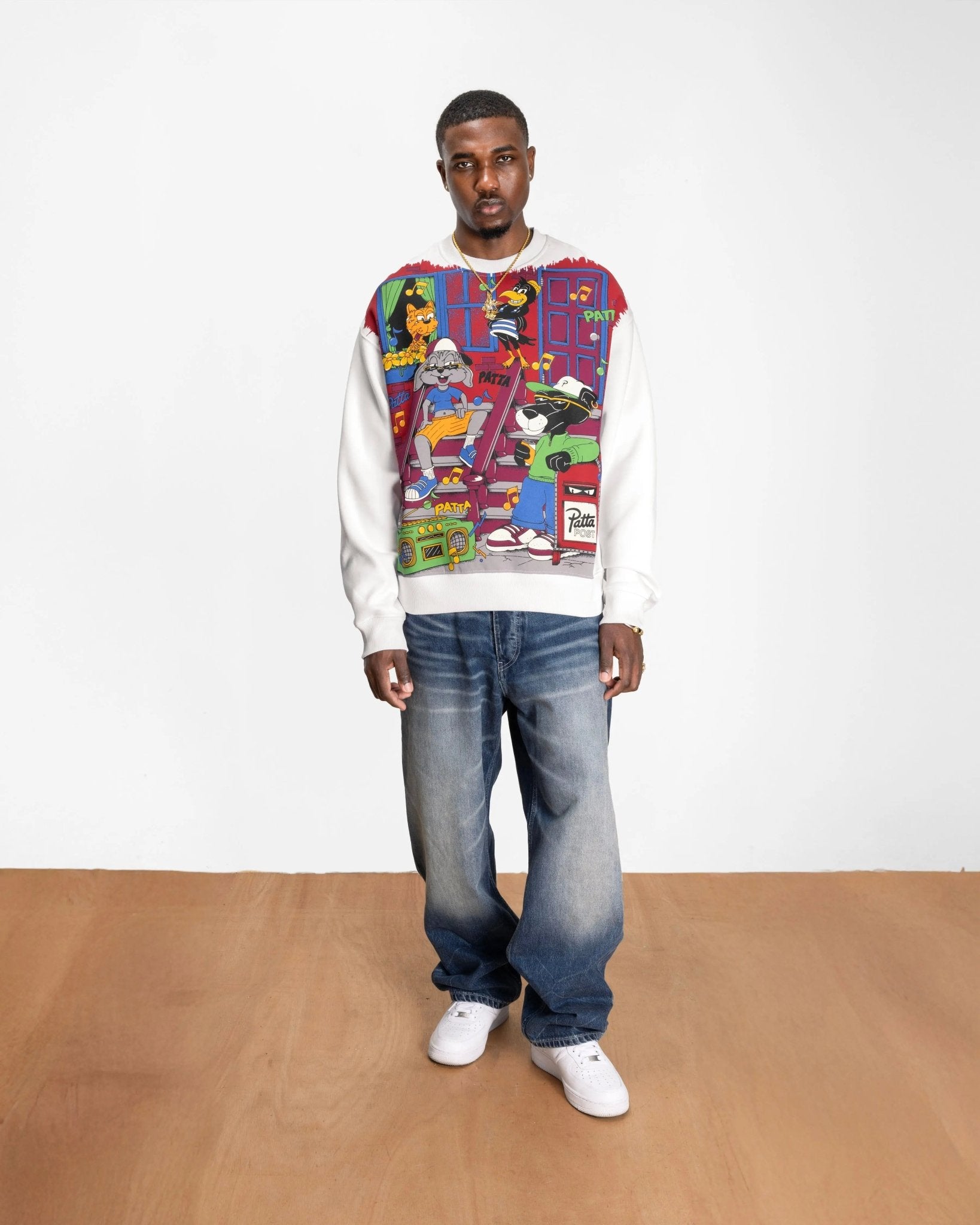 Patta Block Party Crewneck Sweater (White)