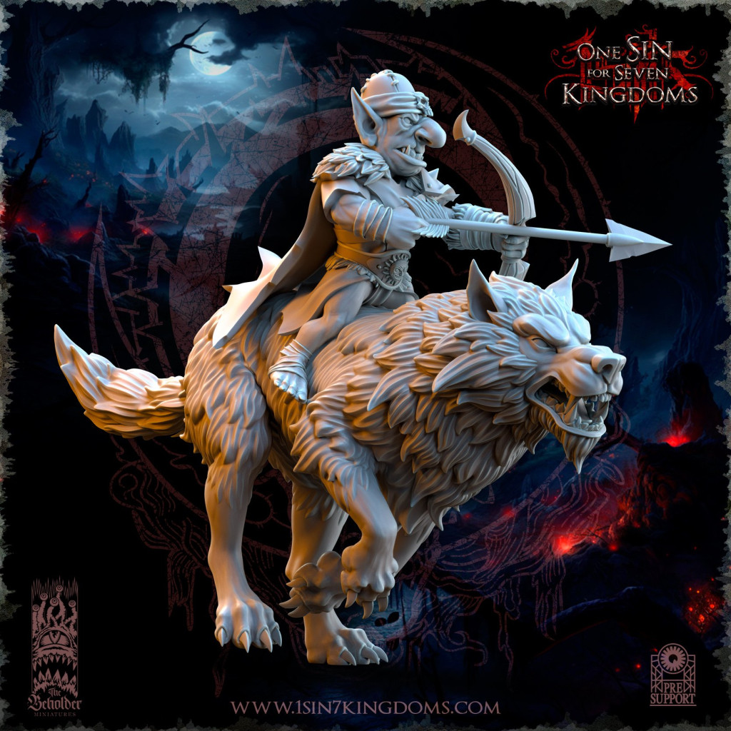 The Beholder Miniatures - Gobelins - Archers Chevaucheurs de Loups