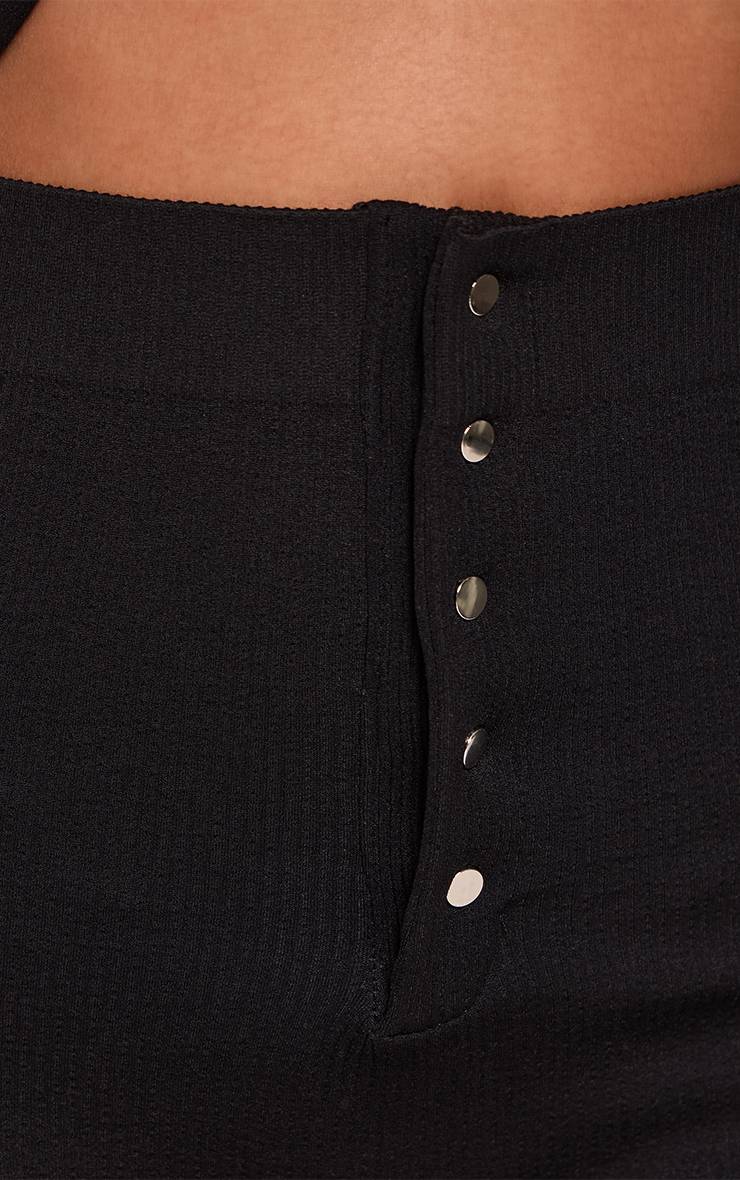 Noir Short Côtelé Contour À Boutons-pression Petite - Ensemble Coordonné