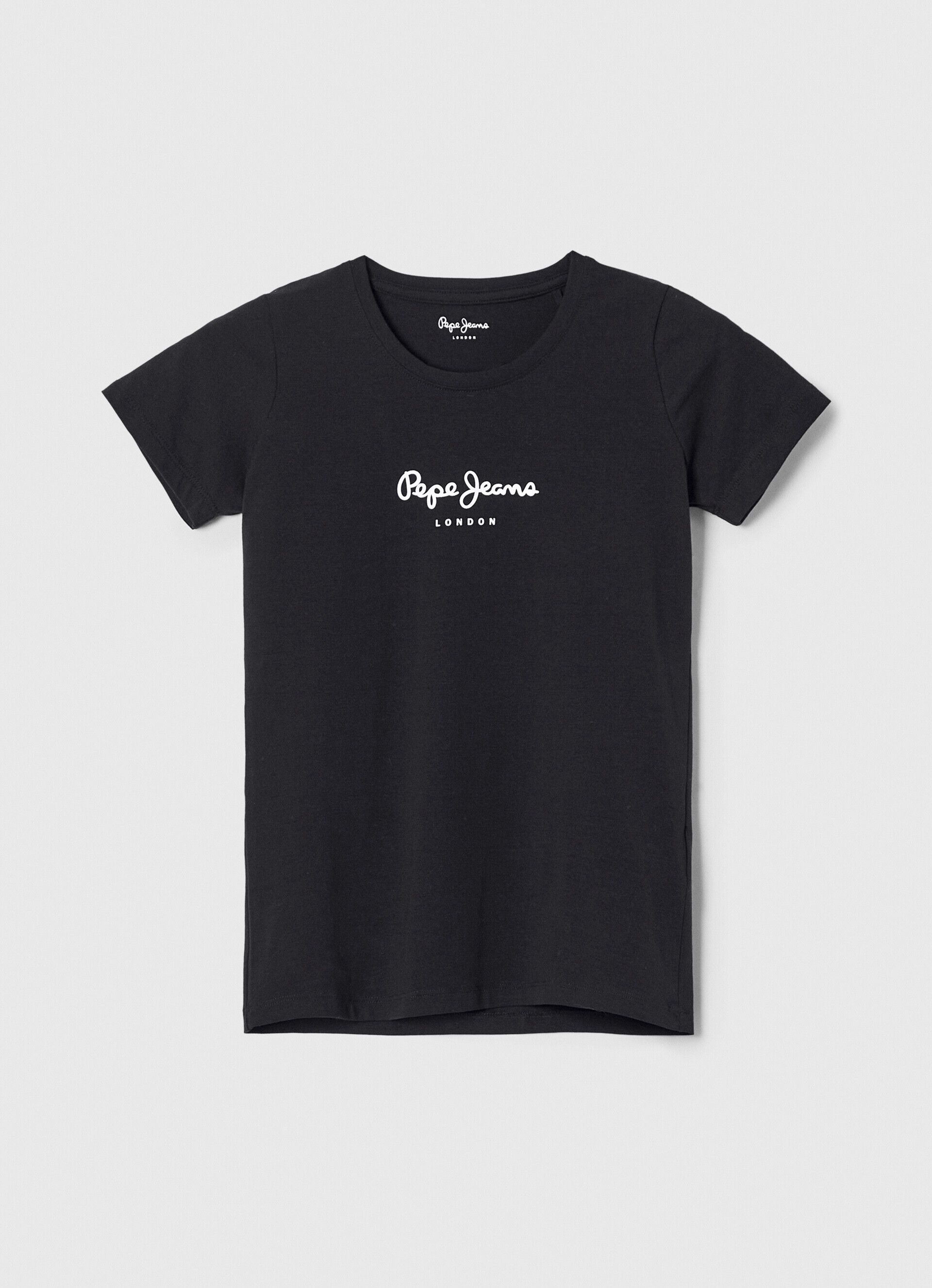 CAMISETA DE LYCRA COM LOGOTIPO ESTAMPADO - preta