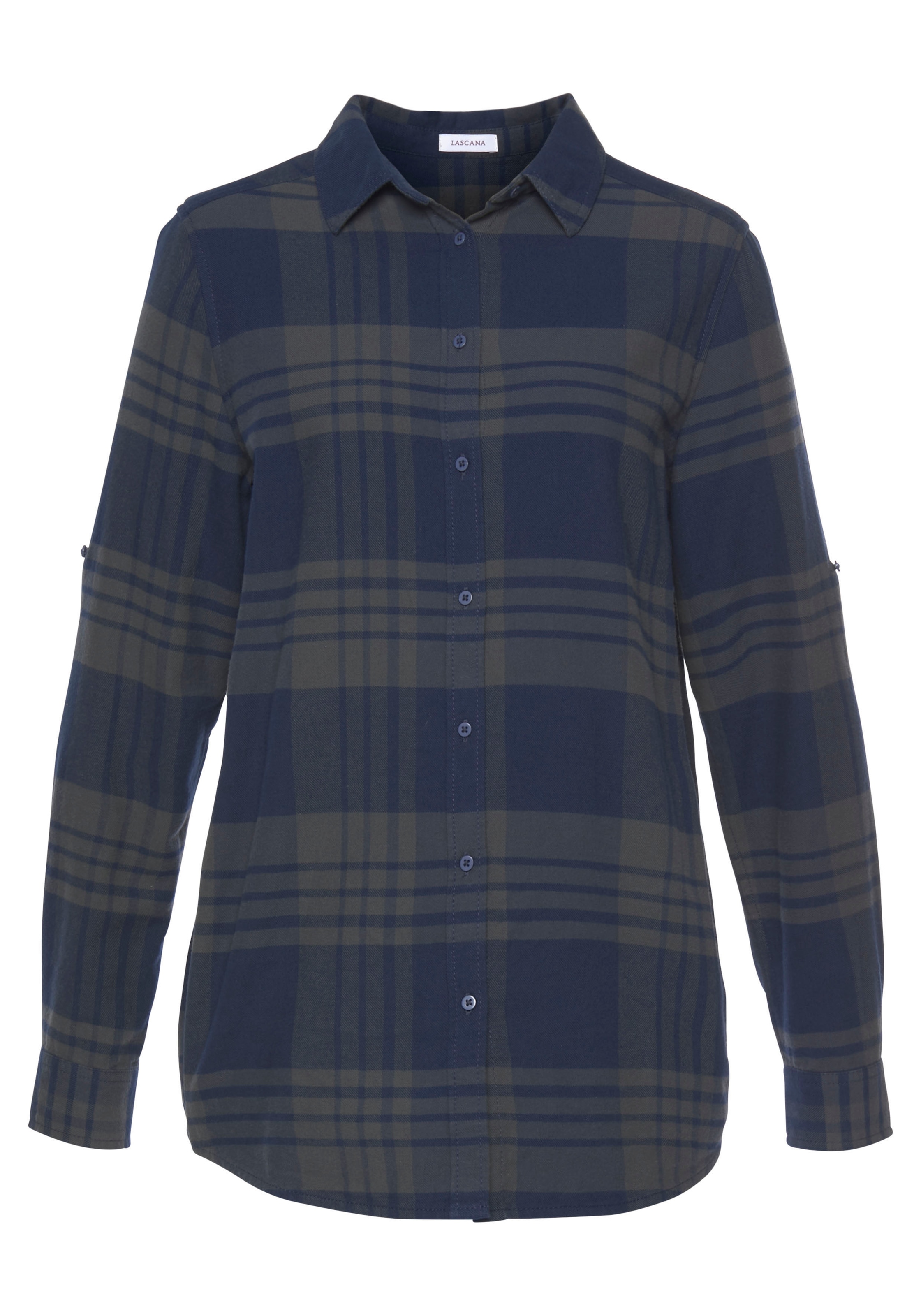 LASCANA Hemdbluse , aus weichem Flanell, Karobluse aus Baumwolle, Damenbluse