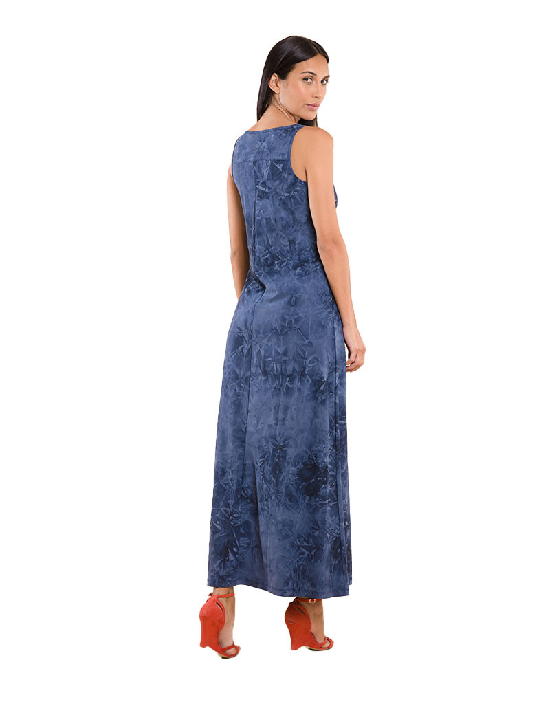 HBT BASICS INSOLITES - GARANCE ROBE LONGUE MARINE TIE&DYE