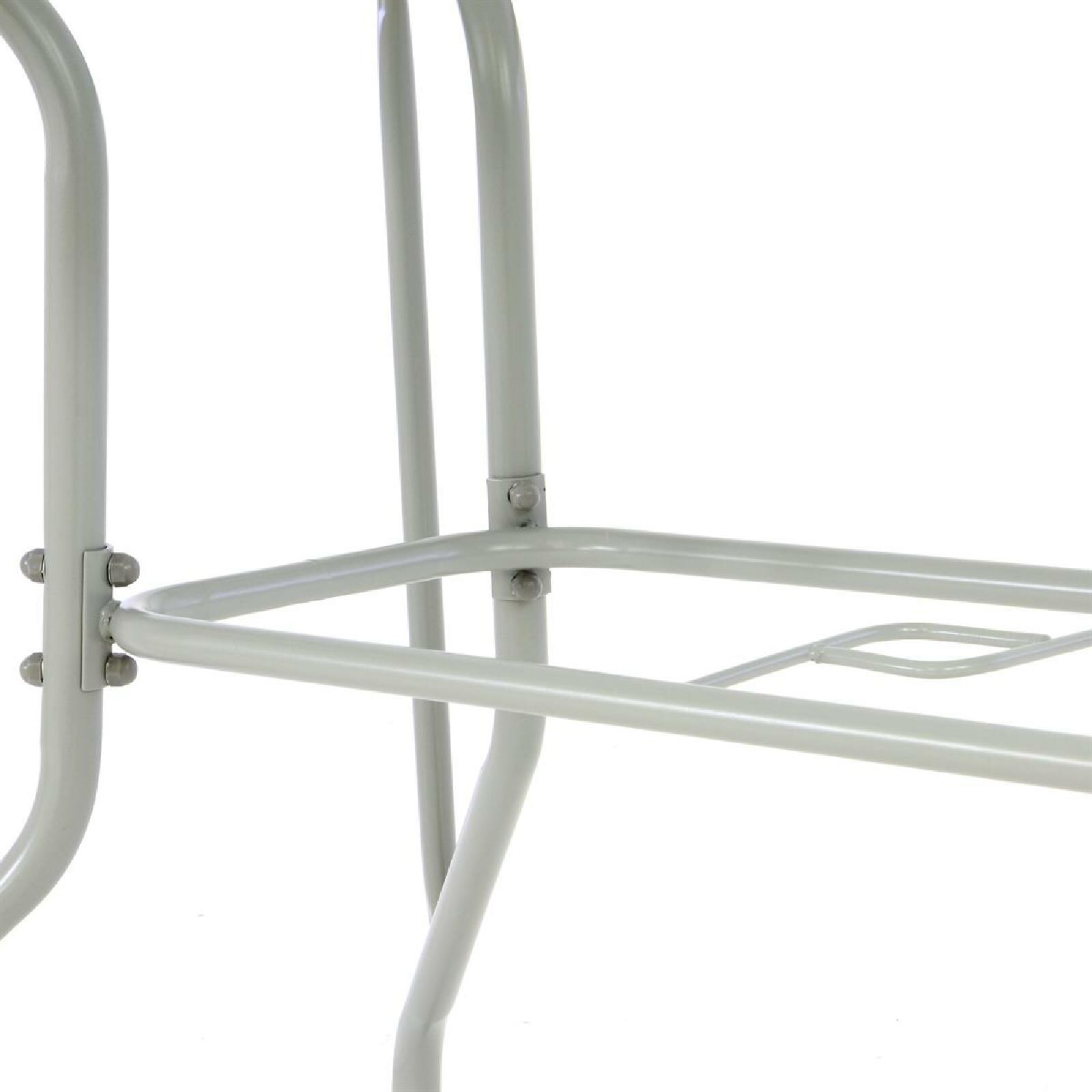 VCM Bistrotisch Gartentisch Balkontisch Rahmen grau 110 cm eckig mit Glasplatte