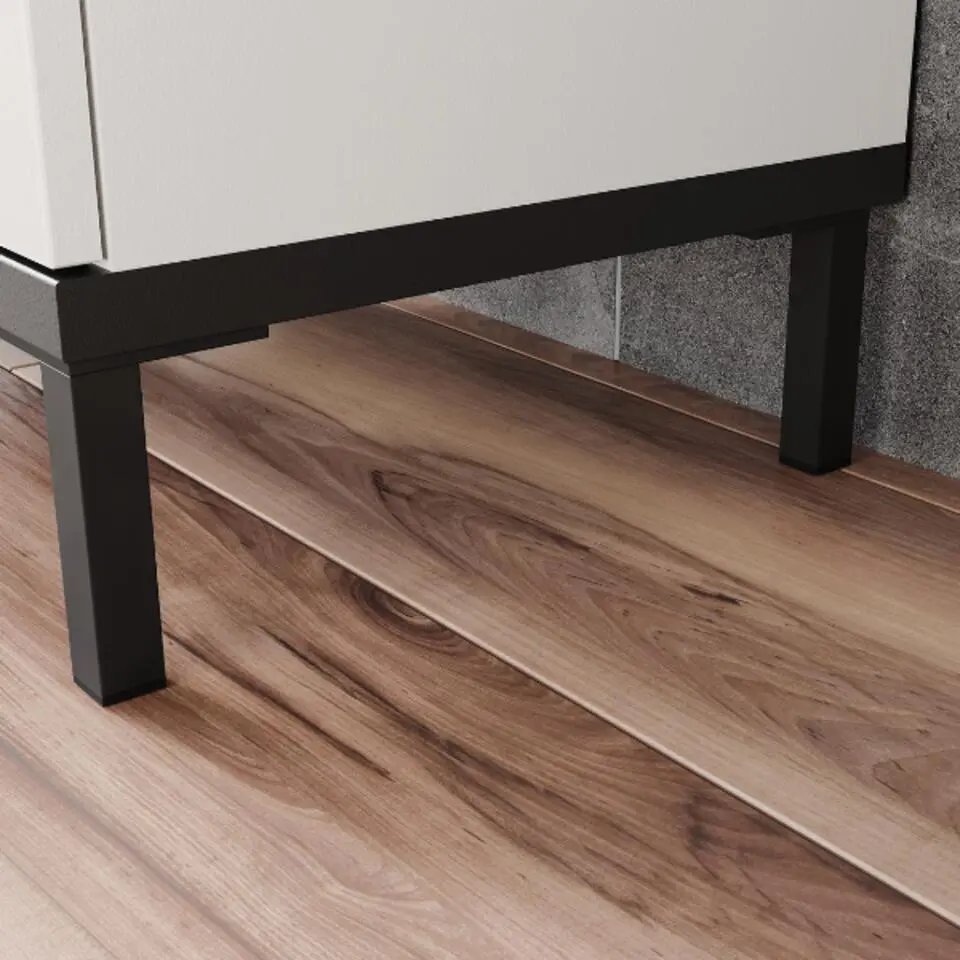 Kast voor onder wastafel Charlisa met 2 deuren en 2 legplanken - walnoot/greige