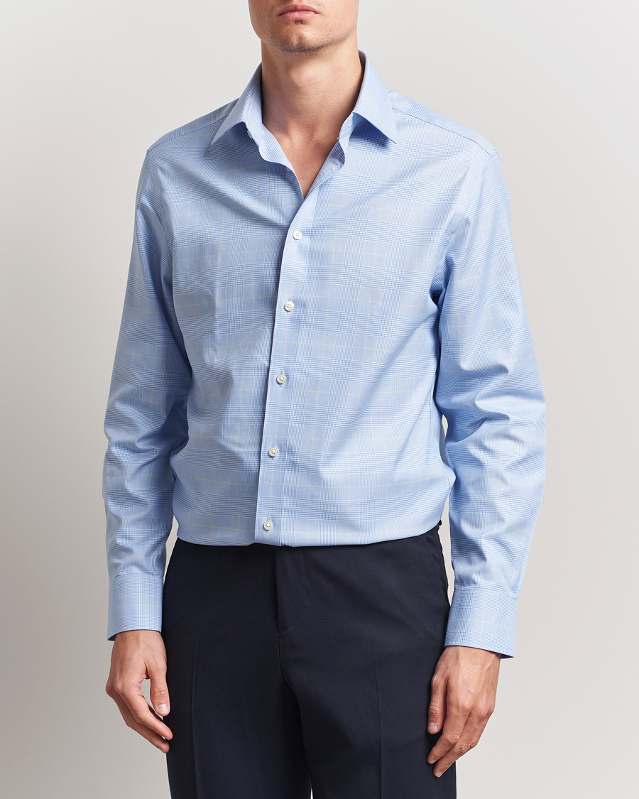 Charles Tyrwhitt Slim Fit Non Iron Prince of Wales Shirt Blue