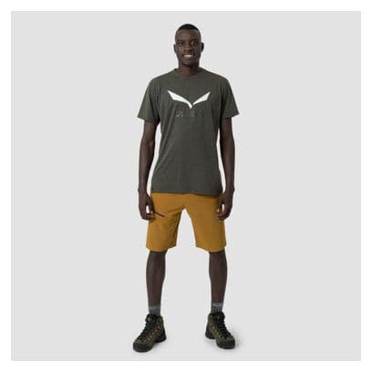 T-Shirt Manches Courtes Salewa Solidlogo Vert Foncé