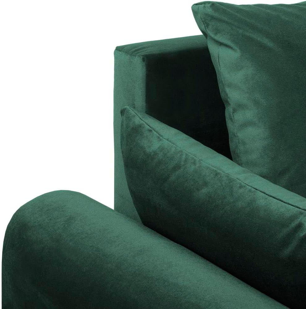 Forli Ecksofa mit Schlaffunktion und Bettkasten – Couch L-Form 232 x 143 x 80 cm in Grün, Basic Stoff, modernes Sofa mit Stauraum und komfortabler Liegefläche