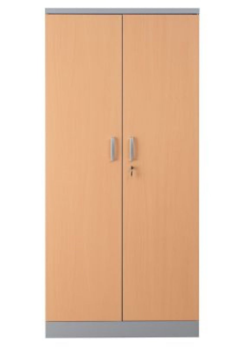 PROREGAL Beetle archiefkast met 4 legplanken, afmetingen (H x B x D): 195 x 92 x 42 cm, zilver & beuken