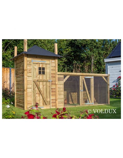Voldux Dierenverblijf Lotte - Dierenverblijf - 392x150x235 cm Bruin