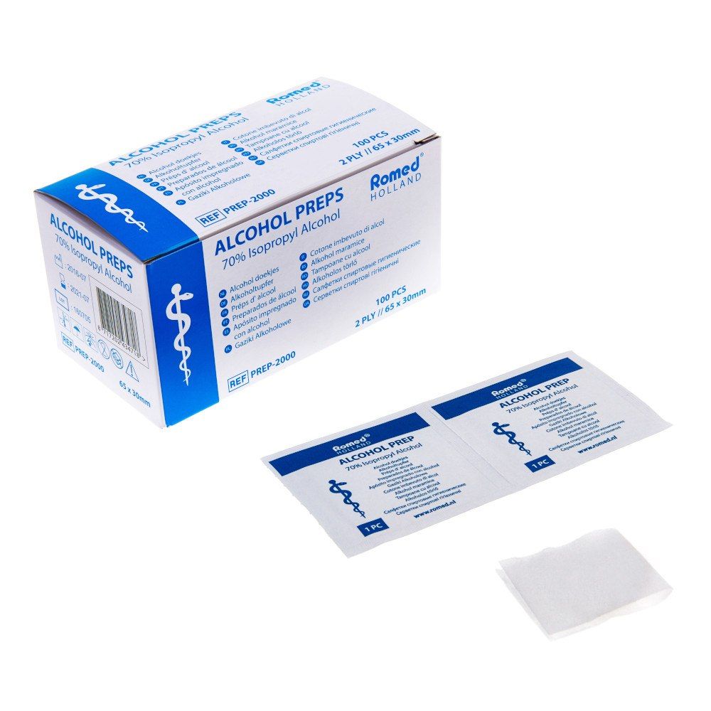 Romed Alkoholtupfer Alkoholpads 30 mm 2-lagig