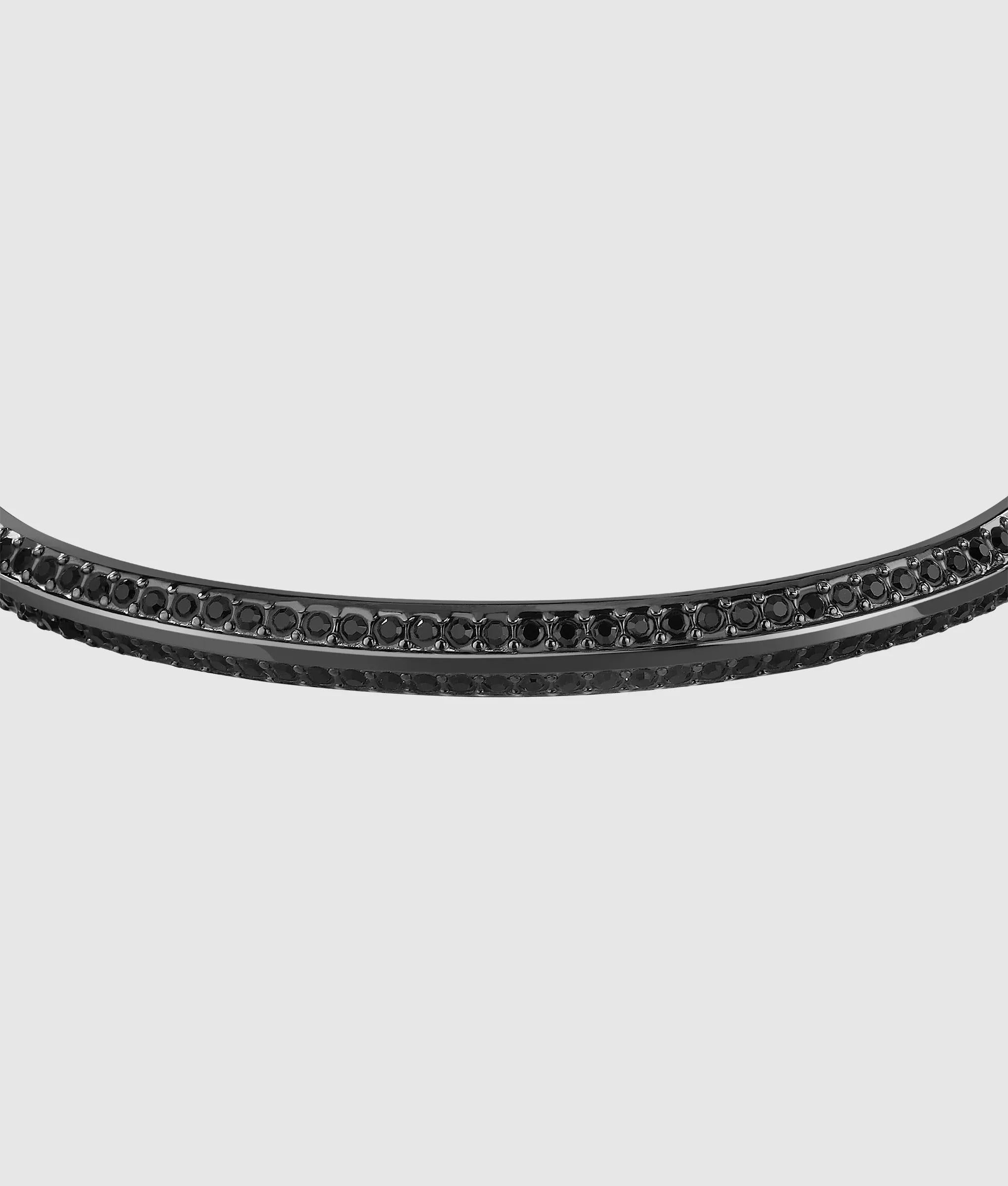 Gunmetal kristal armband