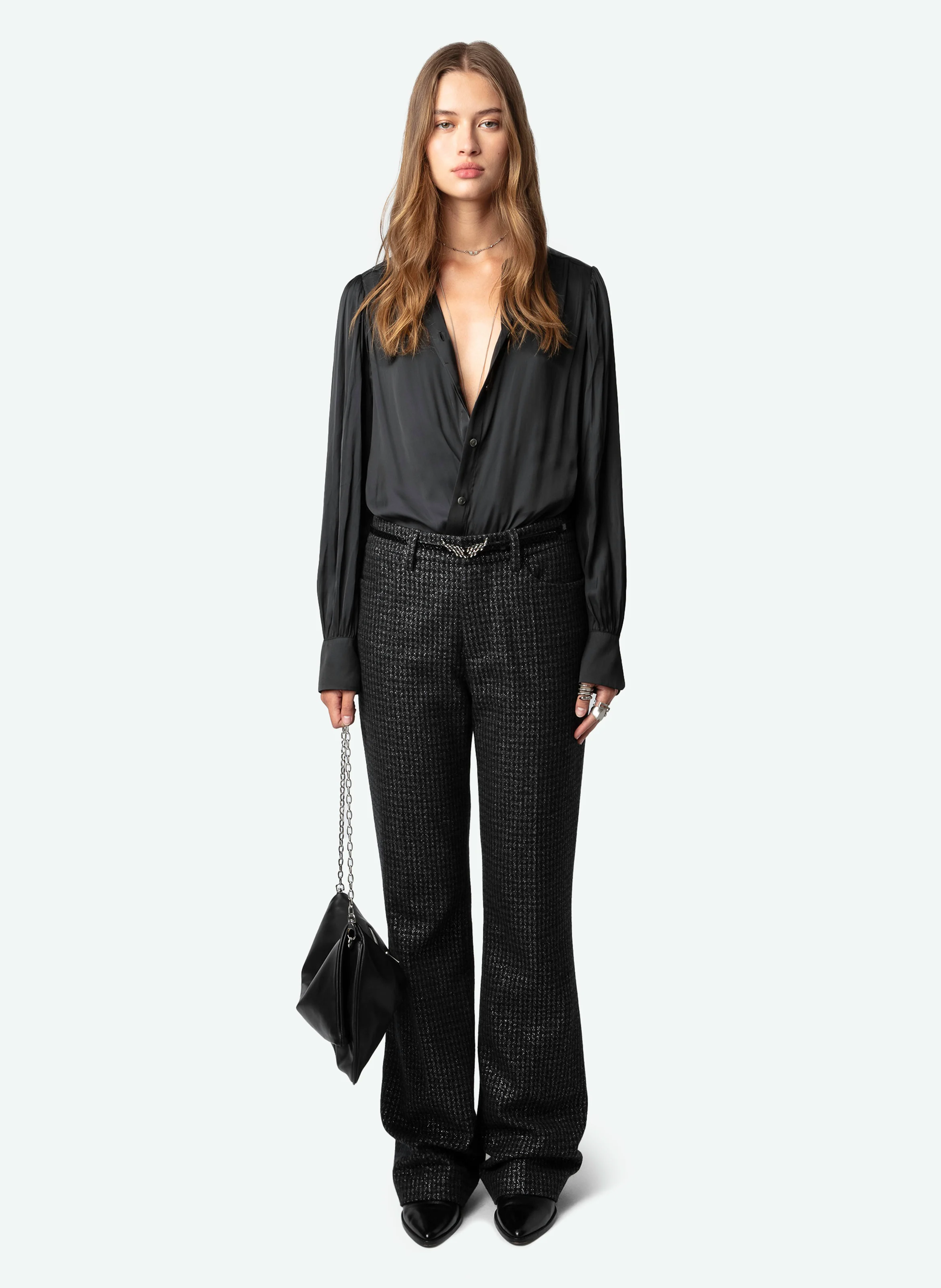 PISTOL - Pantalon droit en laine mélangée | Noir