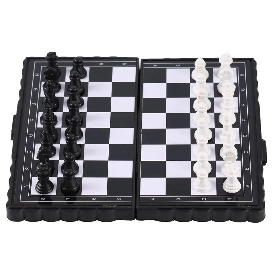 (13x13cm) Magnetisches Mini Schach Brettspiel Chess Gesellschaftsspiel Faltbares Reise Schachbrett