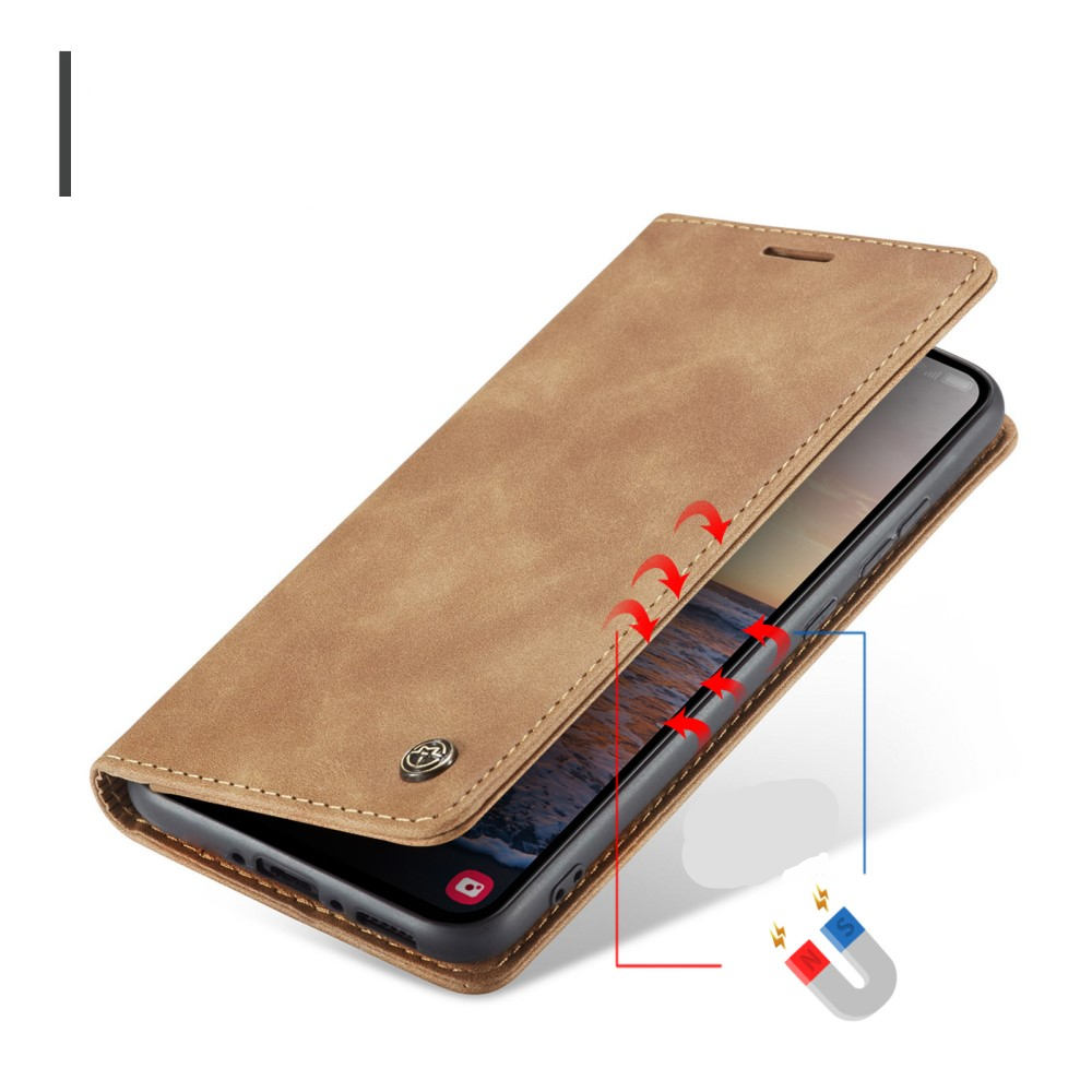 Samsung Galaxy A54 5G Leder Tasche Flip Wallet Etui mit Kartenfächern - Hellbraun