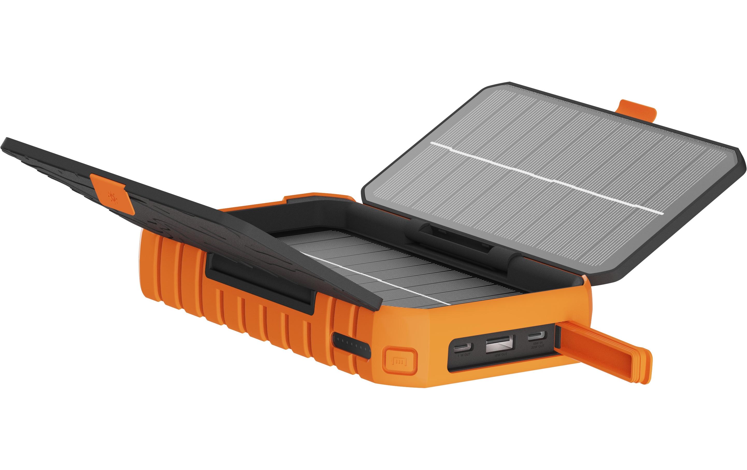 Powerbank Solar Power XR203 10000 mAhFaltbares 20-W-Solarmodul mit drei USB-Ladeanschlüssen