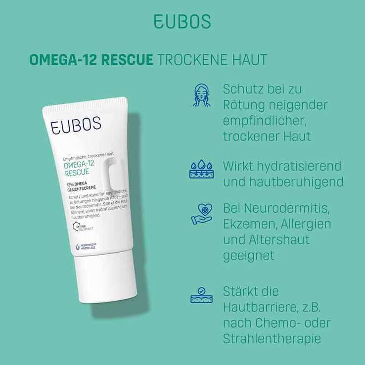 Eubos Omega-12 Rescue 12 % Omega Gesichtscreme, 50 ml